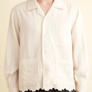 BODE SCALLOPED ACORN LONG SLEEVE SHIRT SZ S